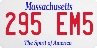 MA license plate 295EM5