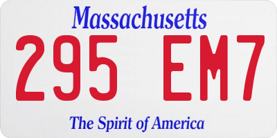 MA license plate 295EM7