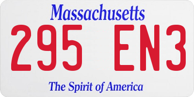 MA license plate 295EN3