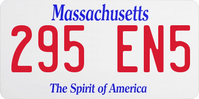 MA license plate 295EN5