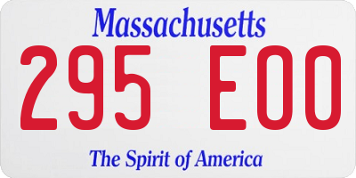 MA license plate 295EO0