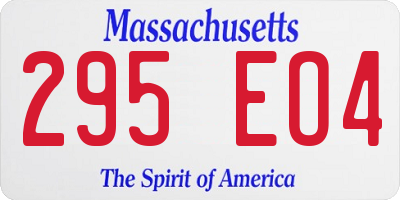 MA license plate 295EO4