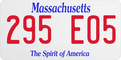 MA license plate 295EO5