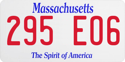 MA license plate 295EO6