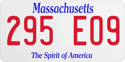 MA license plate 295EO9