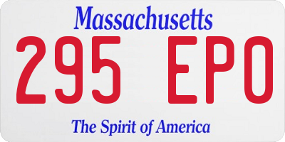 MA license plate 295EP0