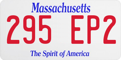 MA license plate 295EP2