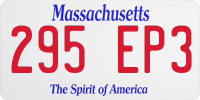MA license plate 295EP3