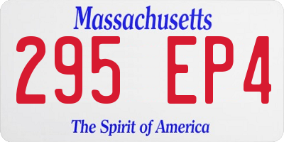 MA license plate 295EP4