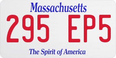 MA license plate 295EP5