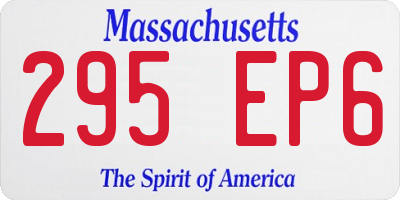 MA license plate 295EP6