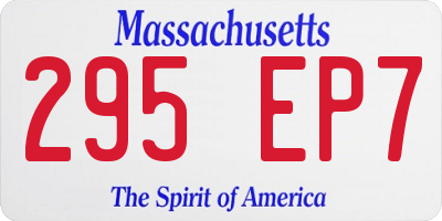 MA license plate 295EP7