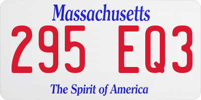 MA license plate 295EQ3