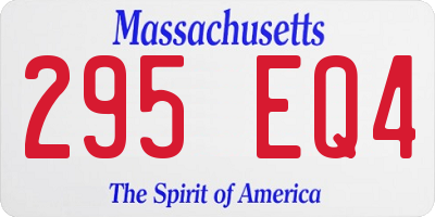MA license plate 295EQ4