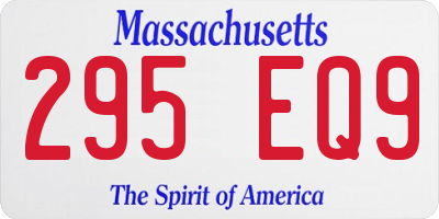 MA license plate 295EQ9