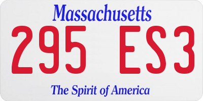 MA license plate 295ES3