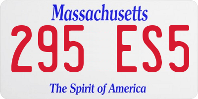 MA license plate 295ES5