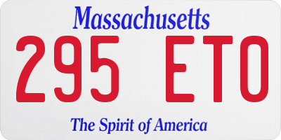 MA license plate 295ET0