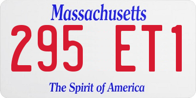 MA license plate 295ET1