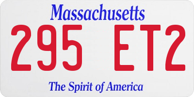MA license plate 295ET2