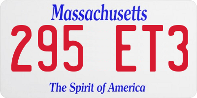 MA license plate 295ET3