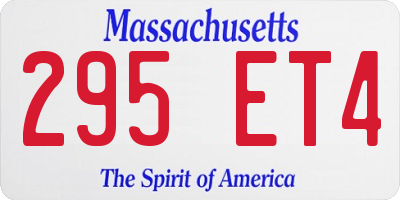 MA license plate 295ET4