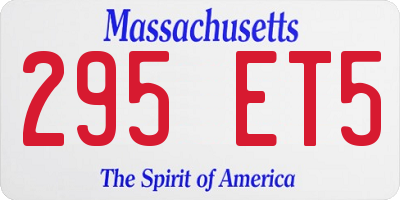 MA license plate 295ET5