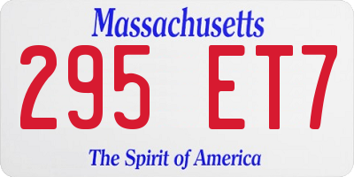 MA license plate 295ET7