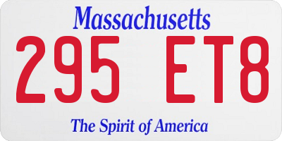 MA license plate 295ET8