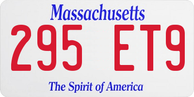 MA license plate 295ET9
