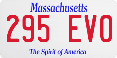 MA license plate 295EV0