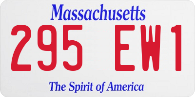 MA license plate 295EW1