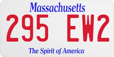 MA license plate 295EW2