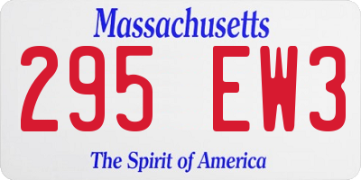 MA license plate 295EW3