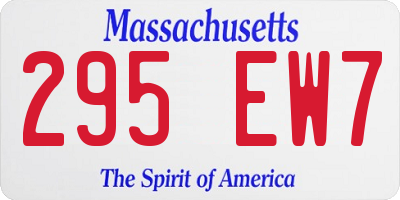 MA license plate 295EW7
