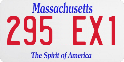 MA license plate 295EX1