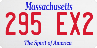 MA license plate 295EX2