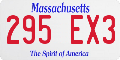 MA license plate 295EX3
