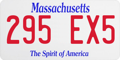 MA license plate 295EX5