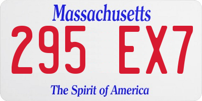 MA license plate 295EX7