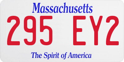 MA license plate 295EY2