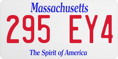 MA license plate 295EY4