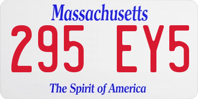 MA license plate 295EY5