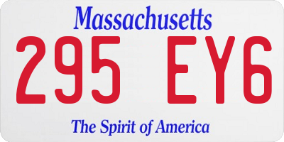 MA license plate 295EY6