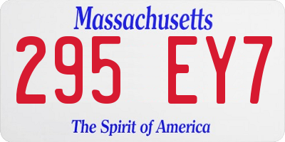 MA license plate 295EY7