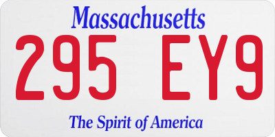 MA license plate 295EY9