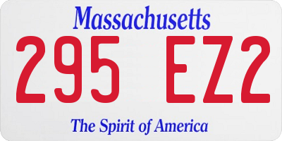 MA license plate 295EZ2