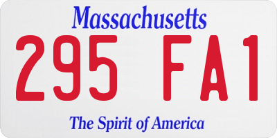 MA license plate 295FA1