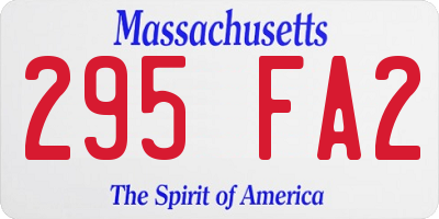 MA license plate 295FA2