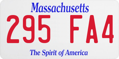 MA license plate 295FA4